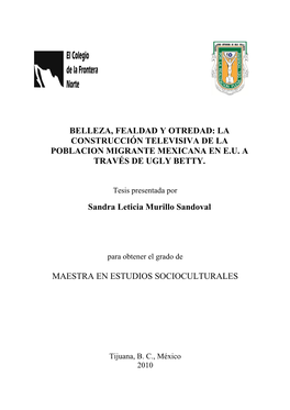 La Construcción Televisiva De La Poblacion Migrante Mexicana En Eu