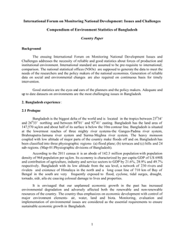 Compendium of Environment Statistics of Bangladesh