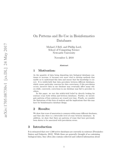 Arxiv:1705.08730V1 [Cs.DL] 24 May 2017 Addition, We Show That There Are Patterns of Reuse That Have Previously Been Shown to Be Associated with Percolation Errors