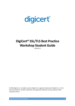 Digicert® Best Practice Workshop 1