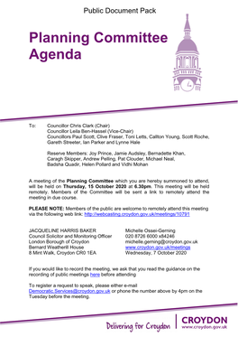 (Public Pack)Agenda Document for Planning Committee, 15/10/2020