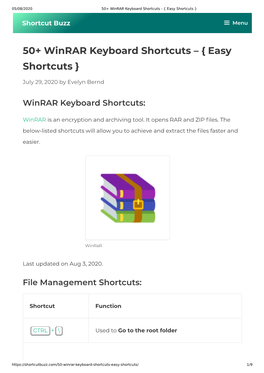 50+ Winrar Keyboard Shortcuts - { Easy Shortcuts }