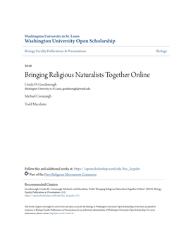 Bringing Religious Naturalists Together Online Ursula W