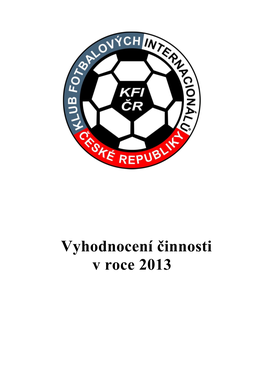 Vyhodnocení Činnosti V Roce 2013