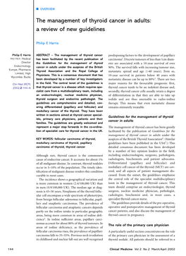 The Management of Thyroid Cancer in Adults: a Review of New Guidelines