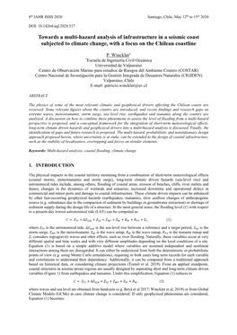 Towards a Multi-Hazard Analysis of Infrastructure in a Seismic Coast Subjected to Climate Change, with a Focus on the Chilean Coastline