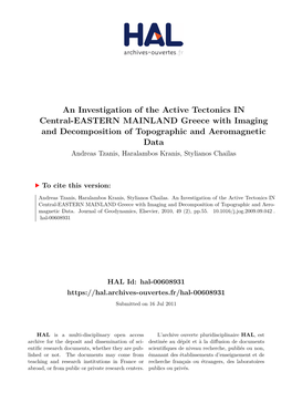 An Investigation of the Active Tectonics in Central-EASTERN