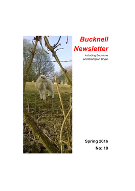 Bucknell Newsletter Including Bedstone and Brampton Bryan