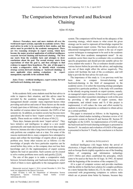 The Comparison Between Forward and Backward Chaining