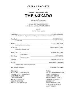 THE MIKADO Or the TOWN of TITIPU