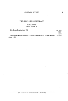 The Shops and Offices Act Regulations