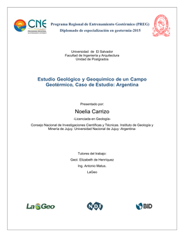 Estudio Geológico Y Geoquímico De Un Campo Geotérmico, Caso De Estudio: Argentina