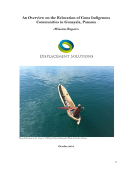 An Overview on the Relocation of Guna Indigenous Communities in Gunayala, Panama