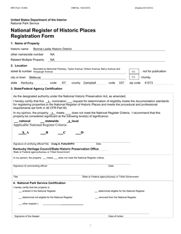 NPS Form 10 900 OMB No. 1024 0018