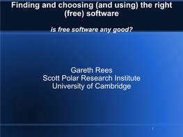 Finding and Choosing (And Using) the Right (Free) Software