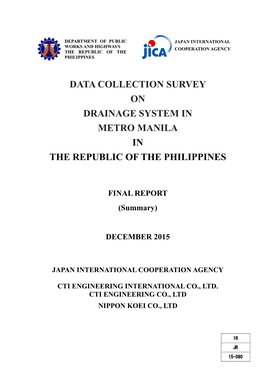 Data Collection Survey on Drainage System in Metro Manila in the Republic of the Philippines