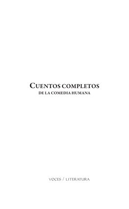 Cuentos Completos De La Comedia Humana