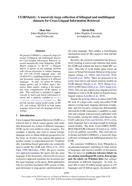 Clirmatrix: a Massively Large Collection of Bilingual and Multilingual Datasets for Cross-Lingual Information Retrieval