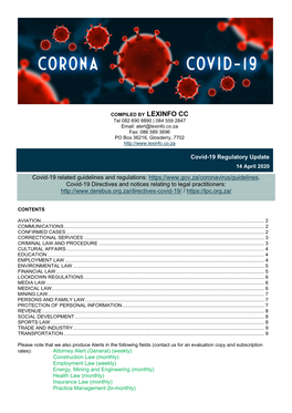 Covid-19 Regulatory Update 14Apr2020