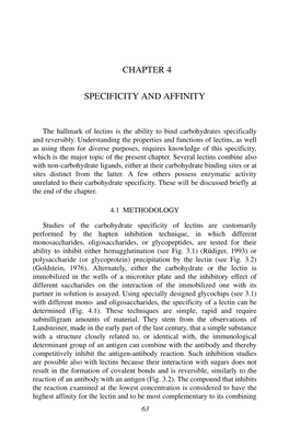 Chapter 4 Specificity and Affinity