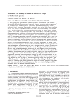 Dynamics and Storage of Brine in Mid-Ocean Ridge Hydrothermal Systems Fabrice J