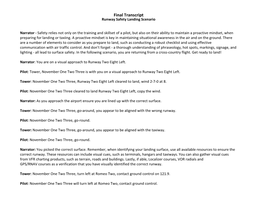 Final Transcript Runway Safety Landing Scenario