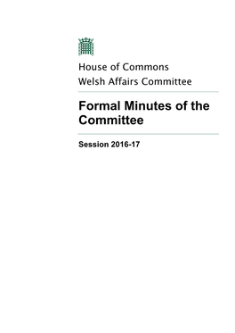 Formal Minutes of the Committee