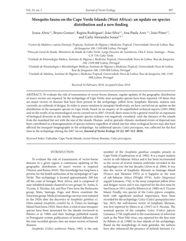 Mosquito Fauna on the Cape Verde Islands (West Africa): an Update on Species Distribution and a New Finding