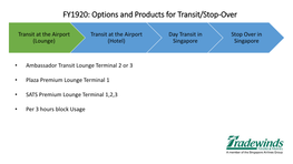 Options and Products for Transit/Stop-Over