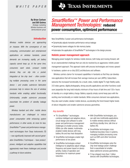 Smartreflex™ Power and Performance Management Technologies: Reduced Power Consumption, Optimized Performance February 2008 Texas Instruments 3