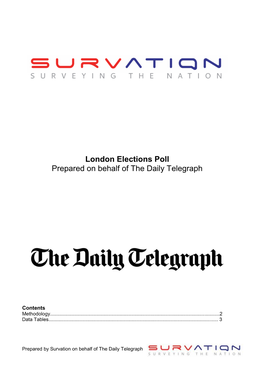 London Elections Poll Prepared on Behalf of the Daily Telegraph