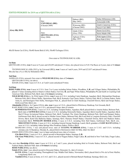 EDITED PEDIGREE for 2019 out of QEETHAARA (USA)