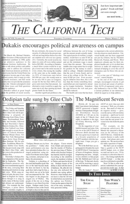 THE CALIFORNIA TECH -VOLUME XCVIII, NUMBER 20 PASADENA, CALIFORNIA FRIDAY, MARCH 7,1997 Ukakis Encourages Political Awareness on Campus