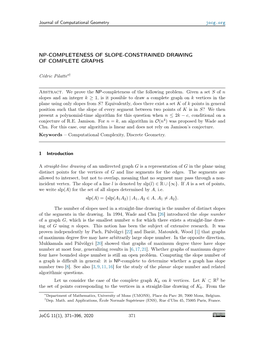 Np-Completeness of Slope-Constrained Drawing of Complete Graphs