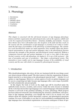 3. Phonology 21