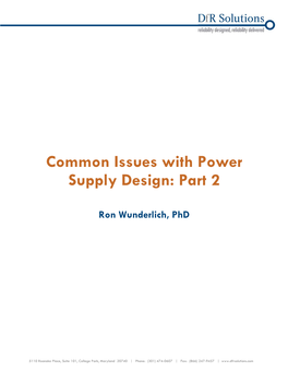 Common Issues with Power Supply Design, Part 2
