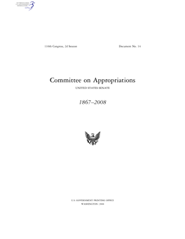 Committee on Appropriations UNITED STATES SENATE