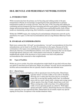 Iii-E. Bicycle and Pedestrian Network System