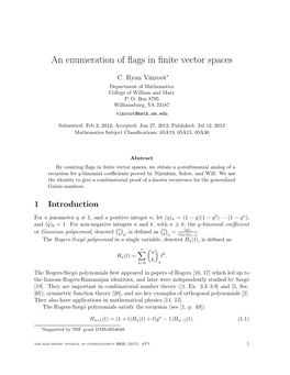 An Enumeration of Flags in Finite Vector Spaces