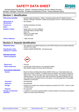 Section 2. Hazards Identification OSHA/HCS Status : This Material Is Considered Hazardous by the OSHA Hazard Communication Standard (29 CFR 1910.1200)