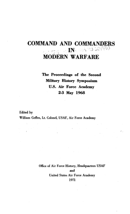 Command & Commanders in Modern Warfare