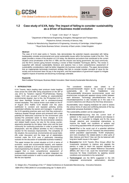 1.2 Case Study of ILVA, Italy: the Impact of Failing to Consider Sustainability As a Driver of Business Model Evolution