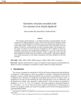 Geometric Structures Encoded in the Lie Structure of an Atiyah Algebroid