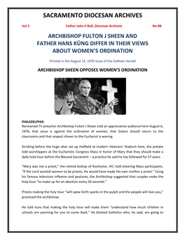 Vol 2, No 88 Archbishop Sheen and Fr Kung