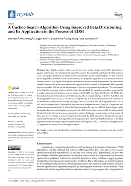 A Cuckoo Search Algorithm Using Improved Beta Distributing and Its Application in the Process of EDM