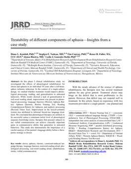 Treatability of Different Components of Aphasia—Insights from a Case Study