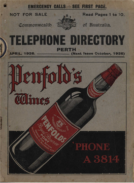 WA Telephone Directory 1926