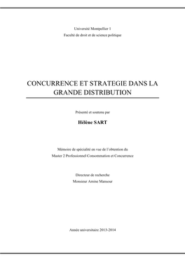 Concurrence Et Strategie Dans La Grande Distribution