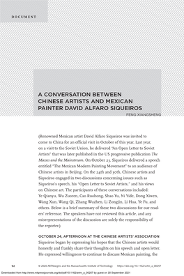 A Conversation Between Chinese Artists and Mexican Painter David Alfaro Siqueiros Feng Xiangsheng