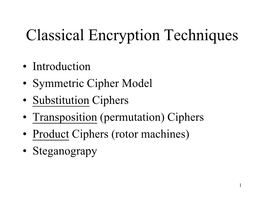 Classical Encryption Techniques